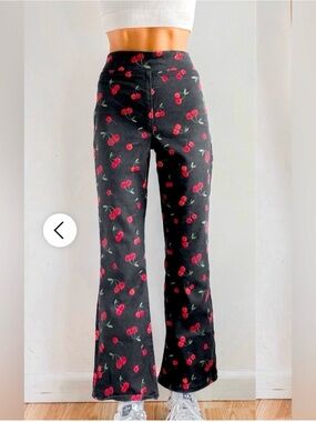 NWOT Free people cherry print cropped slim flare